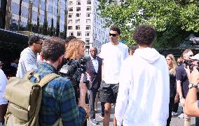 Draft Prospect Victor Wembanyama Arrives in NYC