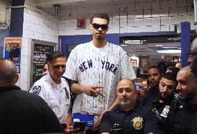 Draft Prospect Victor Wembanyama Arrives in NYC