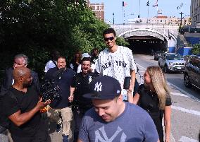 Draft Prospect Victor Wembanyama Arrives in NYC