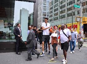 Draft Prospect Victor Wembanyama Arrives in NYC