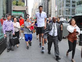 Draft Prospect Victor Wembanyama Arrives in NYC