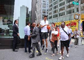 Draft Prospect Victor Wembanyama Arrives in NYC