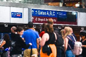 Duesseldorf Airport At The Begin Of Summer Holiday Season