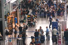 Duesseldorf Airport At The Begin Of Summer Holiday Season