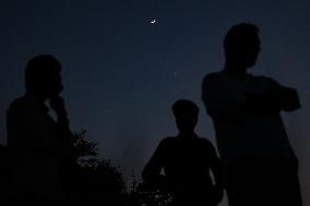 Tourists At Wular Lake In Bandipora