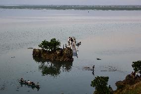 Tourists At Wular Lake In Bandipora