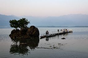 Tourists At Wular Lake In Bandipora