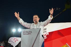 Leader Of SYRIZA Party Alexis Tsipras Holds Main Campaign For Second Round Of Elections In Athens
