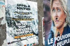 Deteriorated RN Poster With Marine Le Pen - Briancon