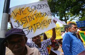 Protest In Sri Lanka Against Canadian Prime Minister Justin Trudeau