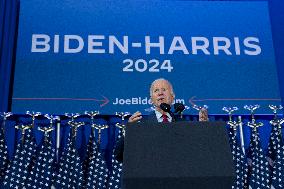 President Joe Biden makes remarks at a political event held by pro choice groups