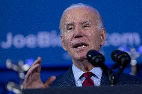 President Joe Biden makes remarks at a political event held by pro choice groups