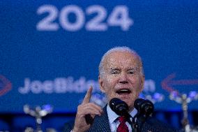 President Joe Biden makes remarks at a political event held by pro choice groups