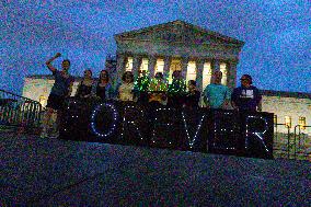 Pro-choice protest at the Supreme Court for the first annivesary of Dobbs v. JWHO