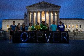 Pro-choice protest at the Supreme Court for the first annivesary of Dobbs v. JWHO