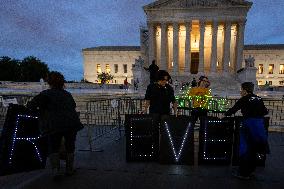 Pro-choice protest at the Supreme Court for the first anniversary of Dobbs v. JWHO