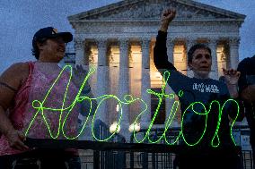 Pro-choice protest at the Supreme Court for the first anniversary of Dobbs v. JWHO