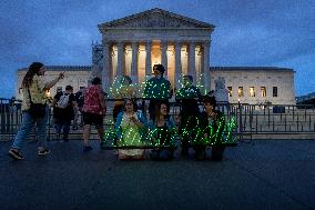 Pro-choice protest at the Supreme Court for the first anniversary of Dobbs v. JWHO