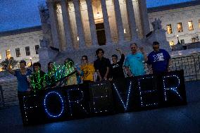 Pro-choice protest at the Supreme Court for the first anniversary of Dobbs v. JWHO