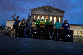 Pro-choice protest at the Supreme Court for the first anniversary of Dobbs v. JWHO