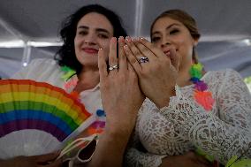 Collective LGBT Marriage At The Civil Registry In Mexico City