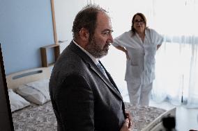 François Braun visits the palliative care unit at Antibes hospital - France