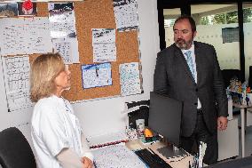 François Braun visits the palliative care unit at Antibes hospital - France