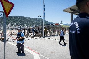 Demonstration Outside Of The Reception And Identification Center In Malakasa, Greece