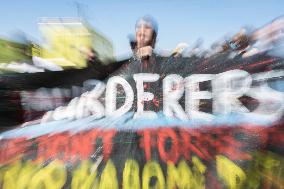 Demonstration Outside Of The Reception And Identification Center In Malakasa, Greece