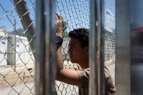 Demonstration Outside Of The Reception And Identification Center In Malakasa, Greece