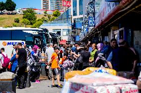 People Go To Their Hometowns For Eid Al-Adha In Istanbul.