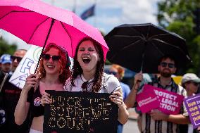 Women’s March Supreme Court protest on first anniversary of Dobbs v. JWHO