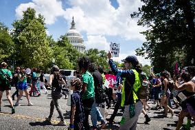 Women’s March Supreme Court protest on first anniversary of Dobbs v. JWHO