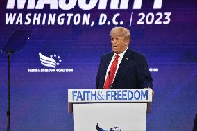 Former President Of The United States Donald J. Trump At Faith And Freedom Coalition's ''Road To Majority'' Conference