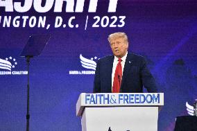 Former President Of The United States Donald J. Trump At Faith And Freedom Coalition's ''Road To Majority'' Conference