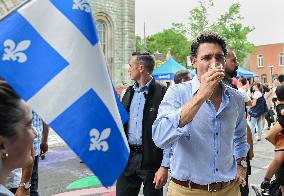 Justin Trudeau during an event on Saint-Jean-Baptiste - Montreal