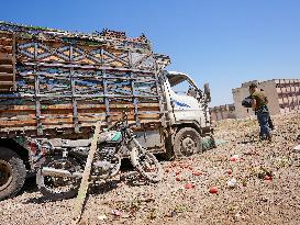 Russian Airstrikes On A Vegetable Market In Northern Syria