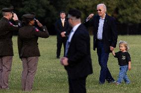 DC: US President Joe Biden arrives at Fort Lesley J. McNair