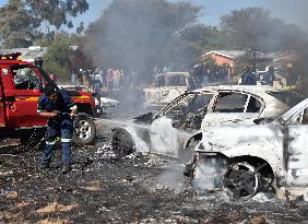 BOTSWANA-JWANENG-CAR FIRE-ACCIDENT-AFTERMATH