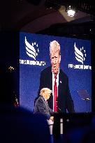 Donald Trump speaks at the ultra-conservative Road to Majority dinner