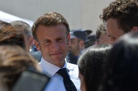 President Macron Visit To The Construction Site Of The Baumettes 3 Prison Building - Marseille