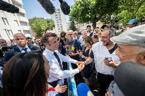 Emmanuel Macron Visit To Marseille