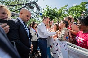 Emmanuel Macron Visit To Marseille