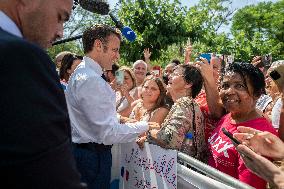 Emmanuel Macron Visit To Marseille