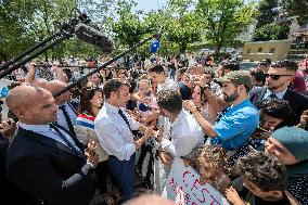 Emmanuel Macron Visit To Marseille