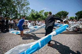 Emmanuel Macron Visit To Marseille