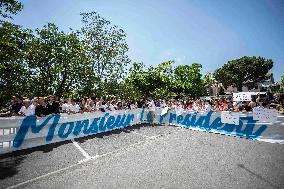 Emmanuel Macron Visit To Marseille