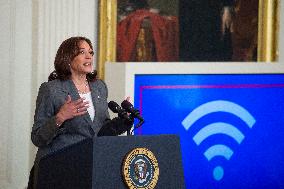 United States President Joe Biden, United States Vice President Kamala Harris and United States Secretary of Commerce Gina Raimo