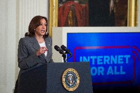 United States President Joe Biden, United States Vice President Kamala Harris and United States Secretary of Commerce Gina Raimo