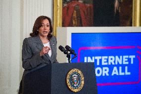 United States President Joe Biden, United States Vice President Kamala Harris and United States Secretary of Commerce Gina Raimo